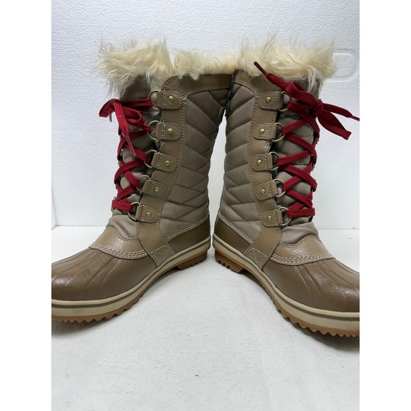Sorel Tofino II Snow Boots Women 5 Brown Waterproof Faux Fur Quilted NY2419-297 - Picture 2 of 8